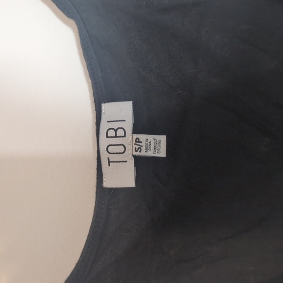 Tobi Open Sleeve Long Sleeve Black Mini Dress - Picture 3 of 5